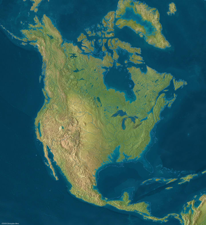 North america under water