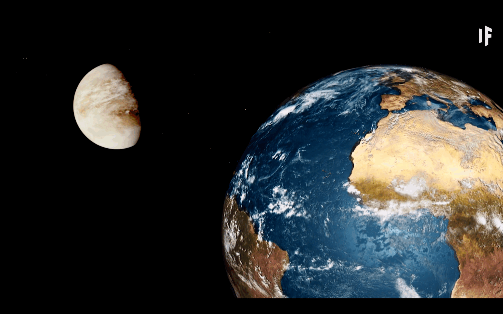 Earth completely frozen over in deep space